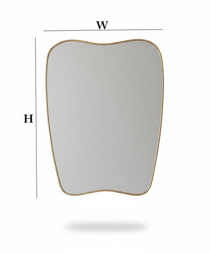Soft curve brass mirror with organic silhouette
